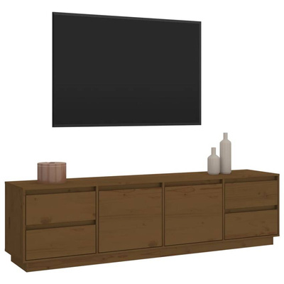 vidaXL Szafka pod TV, miodowy brąz, 176x37x47,5cm, lite drewno sosnowe