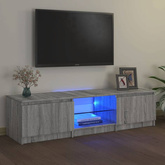 vidaXL Szafka pod TV, z LED, szary dąb sonoma, 140x40x35,5 cm