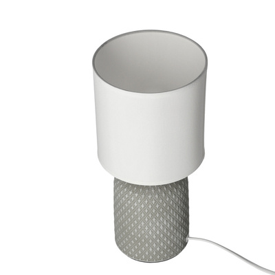 Lampka nocna Iner szara ceramiczna z abażurem Candellux