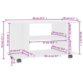 vidaXL Szafka pod TV, biała, 80x40x45 cm, materiał drewnopochodny