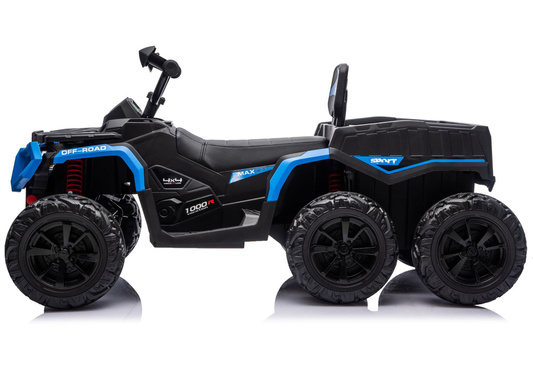 Quad Na Akumulator ATV 6 Kół Z Przyczepką JC606 24V 4x4 Niebieski