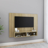 vidaXL Wisząca szafka pod TV, dąb sonoma, 120x23,5x90 cm