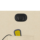 vidaXL Rozkładany fotel masujący, elektryczny, kremowy, tkanina