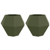 Donica 2 pcs Zielony oliwkowy 100 x 100 x 80 cm Stal