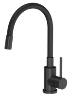 READY- SMART CZARNY zlewozmywak granitowy 1-k z/o (62x44x17,5) + bateria z elastyczną wylewką very black + dozownik very black + syfon very black
