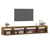 vidaXL Szafka pod TV z oświetleniem LED, przydymiony dąb, 270x35x40 cm