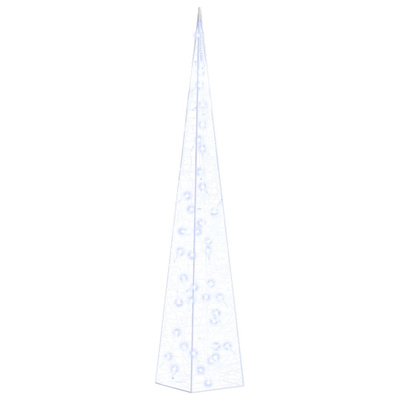 Akrylowy stożek dekoracyjny, niebieski, LED, 90 cm