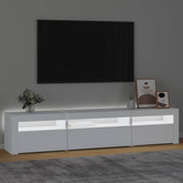 vidaXL Szafka pod TV z oświetleniem LED, biała, 195x35x40 cm