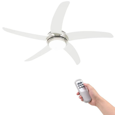 vidaXL Wentylator sufitowy z lampą, 128 cm, biały