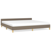 vidaXL Rama łóżka z zagłówkiem, kolor taupe, 200x200 cm, obita tkaniną model standard