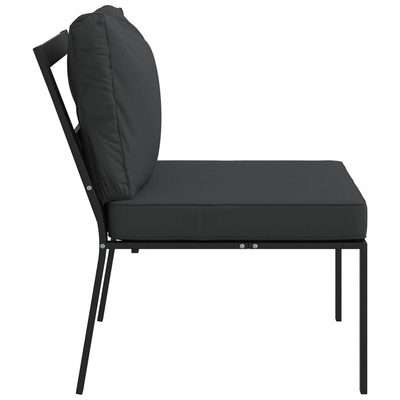 Krzesła ogrodowe z szarymi poduszkami, 2 szt, 60x74x79 cm, stal