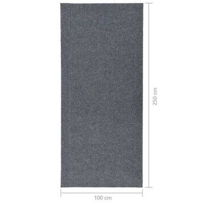 vidaXL Dywanik pochłaniający zabrudzenia, 100x250 cm, szary