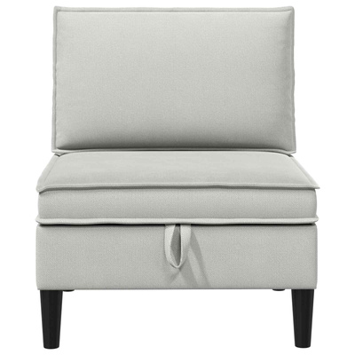Środkowa Sofa z Przechowywaniem jasnoszary Welur