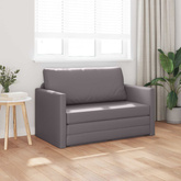 Sofa Bed Szary 124 x 71 x 78 cm Sztuczna skóra