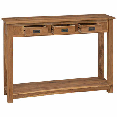 Konsola naturalny 110 x 30 x 80 cm Lite drewno teakowe