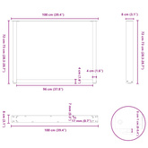 Nogi do stołu jadalnego w kształcie litery U 2 szt. Naturalna stal 100x(72-73) cm Stal