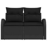 Sofa Ogrodowa z poduszką Czarny 124 x 62 x 69 cm polirattan