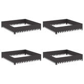 Krawężnik do trawnika 4 szt. 100 x 100 x 20 cm Stal Czarny