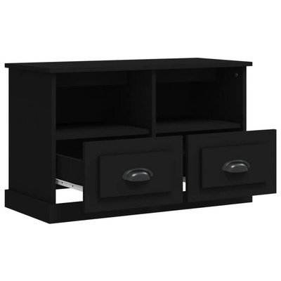 vidaXL Szafka pod TV, czarna, 80x35x50 cm, materiał drewnopochodny