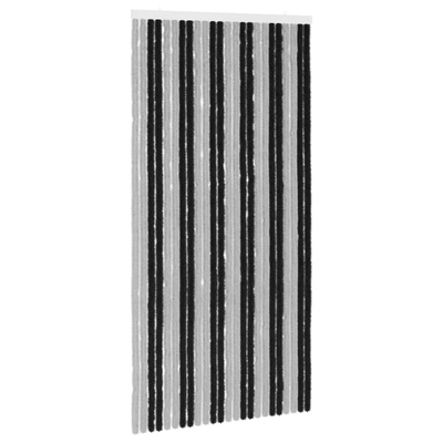 Firanka owadobojna z chenillu Szary i czarny 100 x 200 cm
