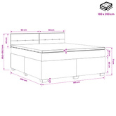 Łóżko Box Spring z materacem i LED ciemnoszary 180 x 200 cm