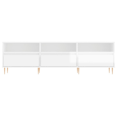 vidaXL Szafka pod TV, wysoki połysk, biała, 150x30x44,5 cm