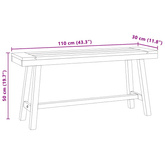 Ławka, 110 cm, lite drewno tekowe