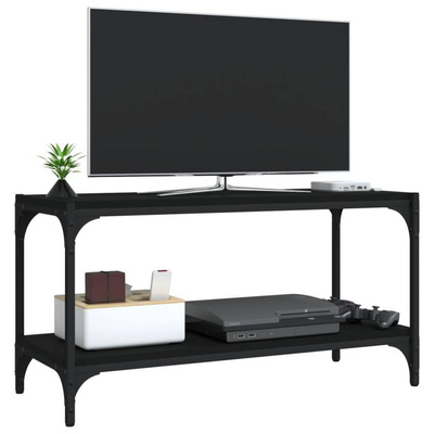 vidaXL Szafka pod TV, czarna 80x33x41 cm materiał drewnopochodny/ stal