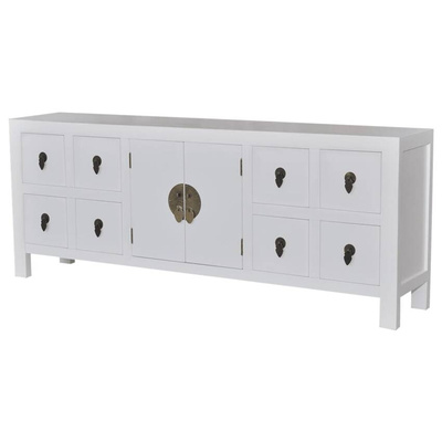 vidaXL Szafka pod TV, biała, 110x24x48 cm, materiał drewnopochodny