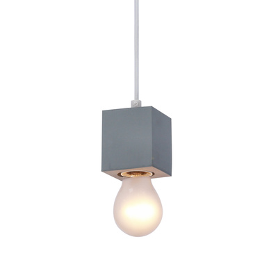 Cubick lampa wisząca biały 1x20W E27 szary