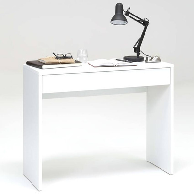 FMD Biurko z szeroką szufladą, 100x40x80 cm, białe, 362-001