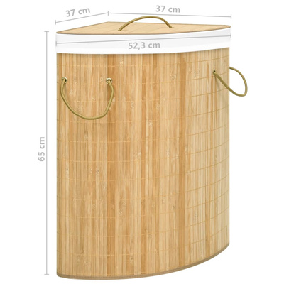 Bambusowy kosz na pranie, narożny, 60 L