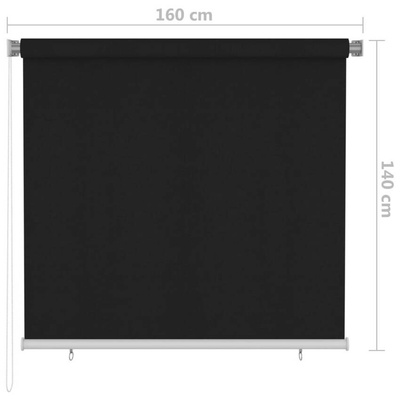 vidaXL Roleta zewnętrzna, 160x140 cm, czarna