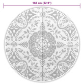 vidaXL Dywan na zewnątrz, jasnoszary, Ø160 cm, PP
