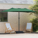 Parasolka ogrodowa Zielony 385 x 209 x 244 cm Poliester i Stal