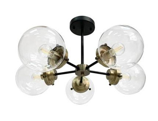 Lampa sufitowa czarna/patynowa 5xE14 Lens 35-01306