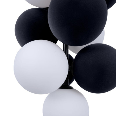 Lampa wisząca Szklana 4 kule świetlne i 6 kul dzwiekochłonnych Szarych 4xG9 60 cm Abruzzo Vino