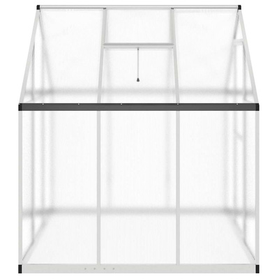 Szklarnia z ramą podstawy, srebrna, 169x169x195 cm, aluminium