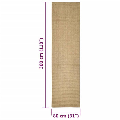 vidaXL Sizalowy dywanik do drapania, 80x300 cm