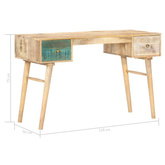 vidaXL Biurko, 118x50x75 cm, lite drewno mango