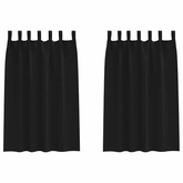 Firany blackout z kółkami 2 pcs Czarny 175 x 140 cm Poliester