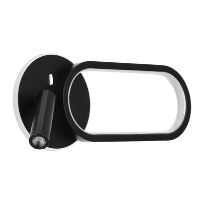 MONET lampa kinkiet owal czarny 13W LED 3000K, 4000K, 6000K klosz biały 22-35691