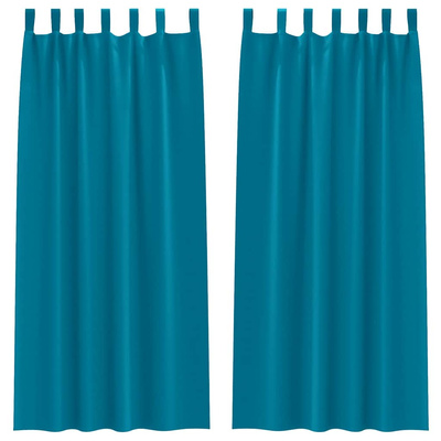 Firany blackout z kółkami 2 pcs Turkusowy 260 x 140 cm