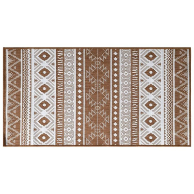 vidaXL Dywan zewnętrzny, brązowo-biały, 80x150 cm, dwustronny