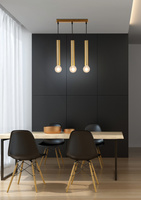 Lampa wisząca tuba Dallas złota potrójna E27 metalowa