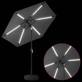 Parasol ogrodowy z oświetleniem LED i podstawą 230 x 230 cm