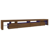 vidaXL Szafka pod TV z oświetleniem LED, brązowy dąb, 290x36,5x40 cm