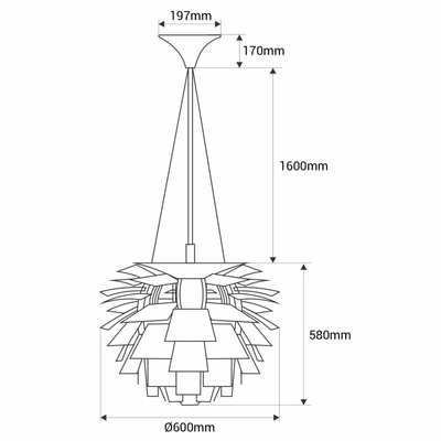 Lampa Wisząca Brąz
?60cm E27 Abruzzo Prospettiva