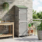 Shed ogrodowy z dachem Szary 59 x 56 x 176 cm Drewno Świerkowe