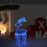 vidaXL Świąteczna dekoracja, renifer z siatki, 306 LED, 60x24x89 cm